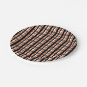 フィラデルフィアスポーツファンブラックオレンジホワイトプレイド ペーパープレート (アングル)