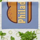 フィラデルフィアチーズステーキデザイン キッチンタオル (折り畳み)