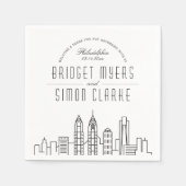 フィラデルフィアデコスカイライン |の結婚イベント スタンダードカクテルナプキン (正面)