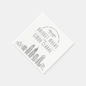 フィラデルフィアデコスカイライン |の結婚イベント スタンダードカクテルナプキン (角)