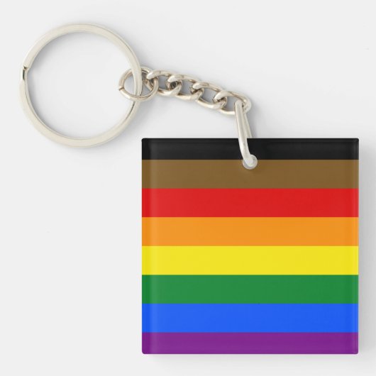フィラデルフィアプライド国旗LGBTQ キーホルダー (正面)