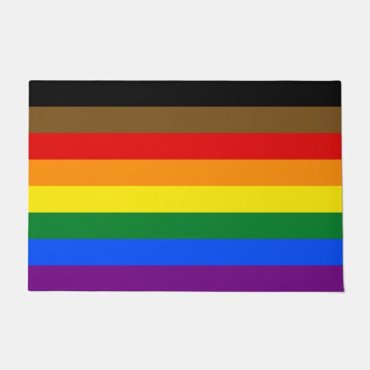 フィラデルフィアプライド国旗LGBTQ ドアマット (正面)