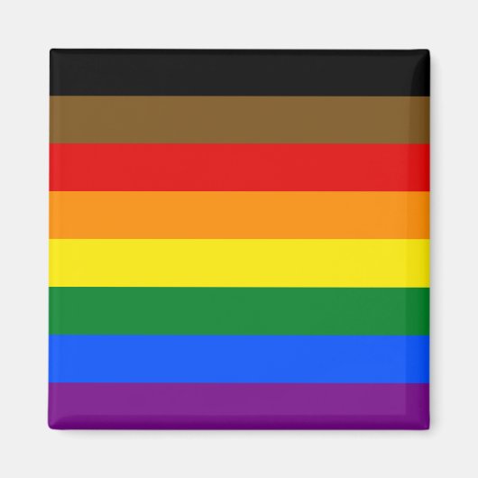 フィラデルフィアプライド国旗LGBTQ マグネット (正面)