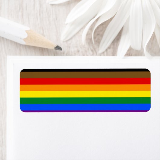 フィラデルフィアプライド国旗LGBTQ ラベル (インサイチュ)