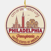 フィラデルフィアペンシルバニアシティスカイラインエンブレム セラミックオーナメント (裏面)
