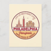 フィラデルフィアペンシルバニアシティスカイラインエンブレム ポストカード (正面)
