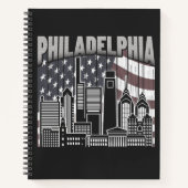 フィラデルフィアペンシルバニアスカイラインヴィンテージ ノートブック (正面)