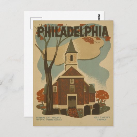 フィラデルフィアペンシルバニアヴィンテージトラベル ポストカード (正面/裏面)