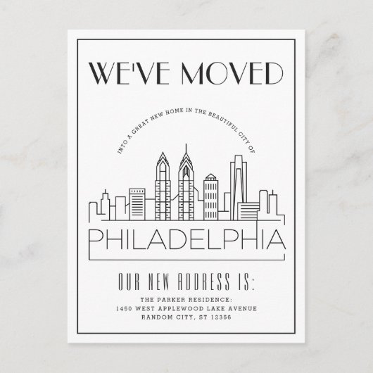 フィラデルフィアモダンデコ |住所の変更 案内ポストカード (正面)