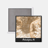 フィラデルフィアヴィンテージの地図 マグネット (正面/裏面)