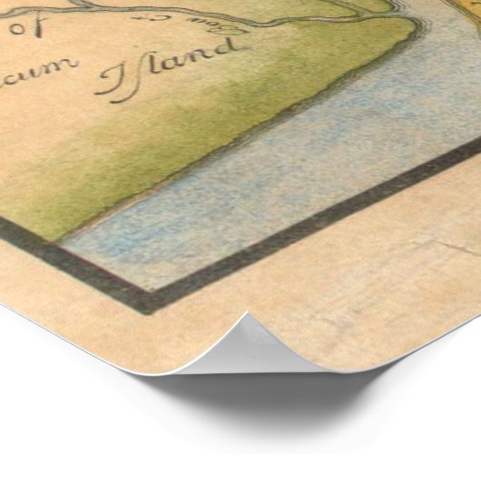 フィラデルフィアヴィンテージの地図(1750年) ポスター (角)