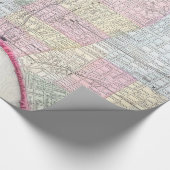 フィラデルフィアヴィンテージの地図（1860年） ラッピングペーパー (コーナー)