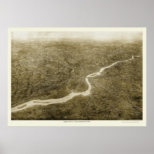 フィラデルフィア周辺PAパノラママップ – 1926 ポスター (正面)