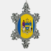 フィラデルフィア国旗、ペンシルバニア州スノーフレーク・プウェート スノーフレークピューターオーナメント (左)