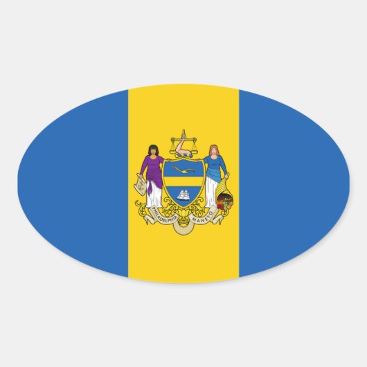 フィラデルフィア国旗 楕円形シール (正面)