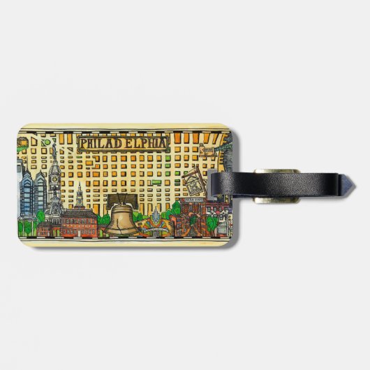 フィラデルフィア地図ラゲージタグ ラゲッジタグ (裏面横)