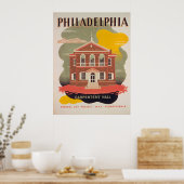 フィラデルフィア大工ホールヴィンテージポスター ポスター (キッチン)