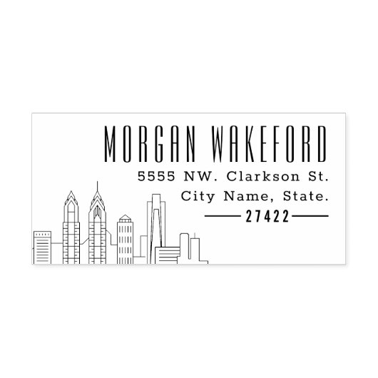 フィラデルフィア居住者 |デコモダンスカイライン セルフインキングスタンプ (デザイン)