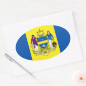 フィラデルフィア州旗/エンブレム(PA) 楕円形シール (封筒)