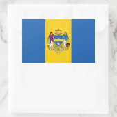 フィラデルフィア州旗、ペンシルバニア州旗 長方形シール (バッグ)