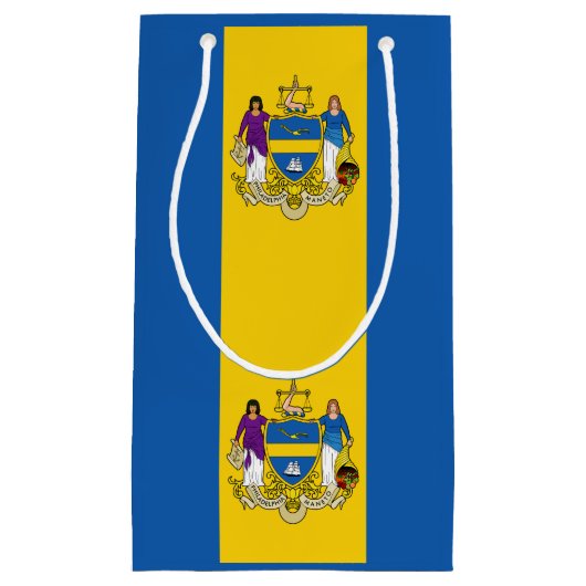 フィラデルフィア州旗、ペンシルバニア抱き枕 スモールペーパーバッグ (正面)