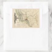 フィラデルフィア市ペンシルバニア州地図(1777) 長方形シール (バッグ)