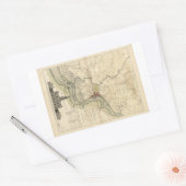 フィラデルフィア市ペンシルバニア州地図(1777) 長方形シール (封筒)