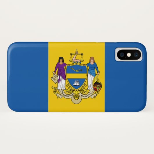フィラデルフィア市旗(ペンシルベニア州) Case-Mate iPhoneケース (裏面(横))