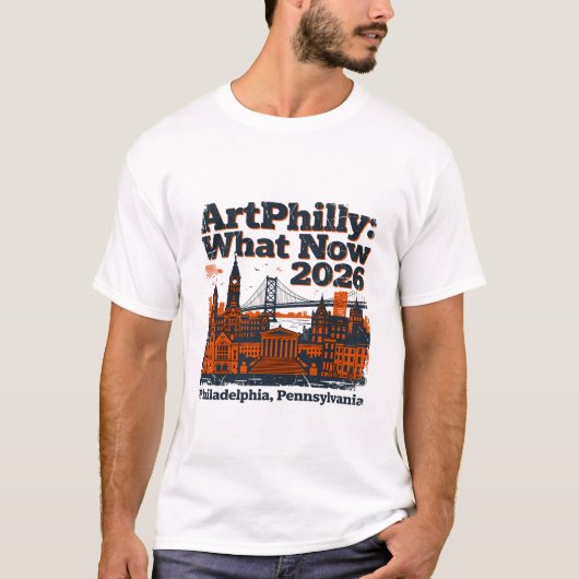 フィラデルフィア市街シルエットテーマ 2026 Tシャツ (正面)