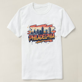 フィラデルフィア市 ペンシルベニア州 アメリカ スカイライン Tシャツ
