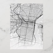 フィラデルフィア愛ロケータ |シティテーマ結婚の 箔招待状 (裏面)