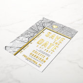 フィラデルフィア愛ロケータ |結婚式の日付の保存 箔招待状 (回転した状態)