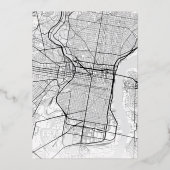 フィラデルフィア愛ロケータ |結婚式の日付の保存 箔招待状 (裏面)