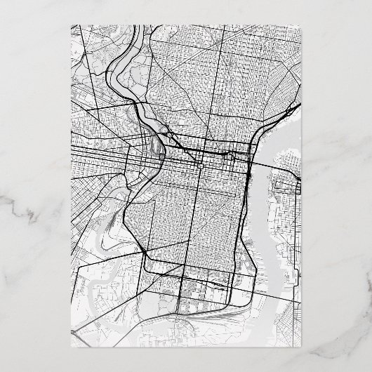 フィラデルフィア愛ロケータ |結婚式の日付の保存 箔招待状 (裏面)