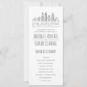 フィラデルフィア様式化スカイライン |結婚式 プログラム (正面)