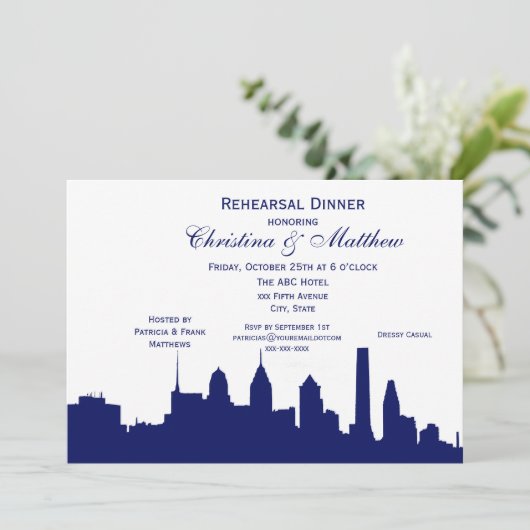 フィラデルフィア海軍スカイラインシルエット(SPC) 招待状 (スタンド正面)