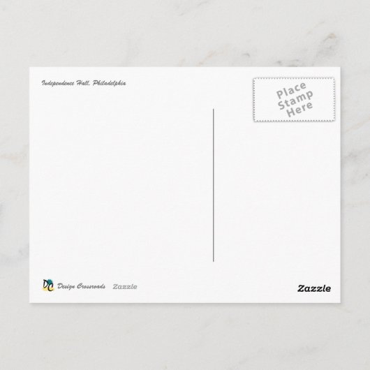 フィラデルフィア独立会場葉書 ポストカード (裏面)