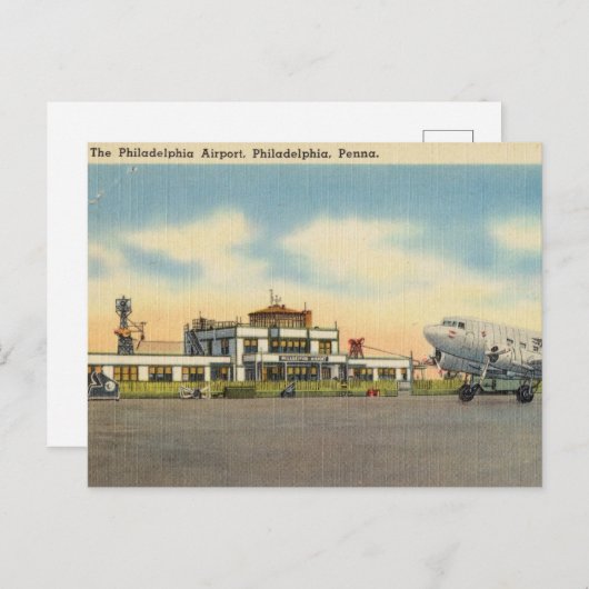 フィラデルフィア空港、フィラデルフィア、ペンシルバニア ポストカード (正面/裏面)