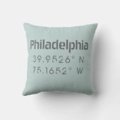 フィラデルフィア経度緯度クッション クッション (裏面)