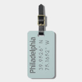 フィラデルフィア経度緯度ラゲージタグ ラゲッジタグ (正面縦)