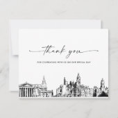 フィラデルフィア結婚スカイラインの写真サンキューカード 招待状 (正面)