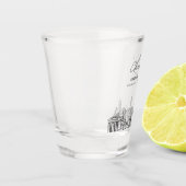 フィラデルフィア結婚式の引き出物パーソナライズされた応援 ショットグラス (左)