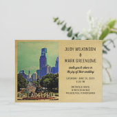 フィラデルフィア結婚式招待状ヴィンテージフィル 招待状 (スタンド正面)