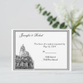 フィラデルフィア行先結婚式の応答カード 出欠カード (スタンド正面)
