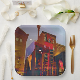 フィラデルフィア通りへの赤い反射 ペーパープレート