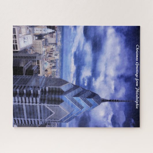 フィラデルフィア通りシーン。クリスマスの挨拶 ジグソーパズル (横)