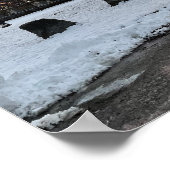 フィラデルフィア雪の日没と木のポスター ポスター (角)