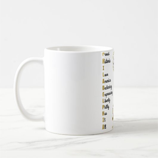 フィラデルフィア頭字語観光客ティー コーヒーマグカップ (左)