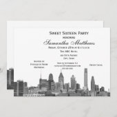 フィラデルフィア黒エッチングルックスカイラインスイート16 招待状 (正面/裏面)