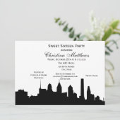 フィラデルフィア黒スカイラインシルエットスウィート16 招待状 (スタンド正面)